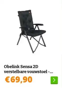 Obelink Obelink Sensa 2D verstelbare vouwstoel - Black aanbieding