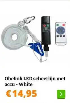 Obelink Obelink LED scheerlijn met accu - White aanbieding