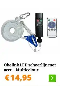 Obelink Obelink LED scheerlijn met accu - Multicolour aanbieding