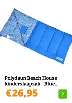 Obelink Polydaun Beach House kinderslaapzak - Blue Palmtree aanbieding