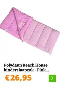 Obelink Polydaun Beach House kinderslaapzak - Pink Coconut aanbieding