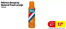 Kruidvat Odorex deospray Natural Fresh oranje aanbieding