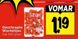 Vomar Voordeelmarkt Geschrapte Worteltjes aanbieding