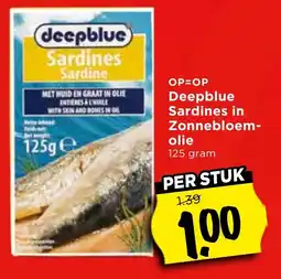 Vomar Voordeelmarkt Deepblue Sardines in Zonnebloem olie aanbieding