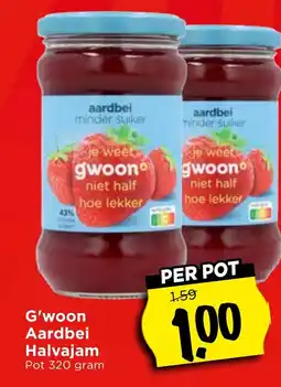 Vomar Voordeelmarkt G'woon Aardbei Halvajam aanbieding
