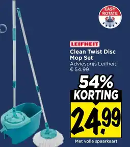 Vomar Voordeelmarkt Clean Twist Disc Mop Set aanbieding