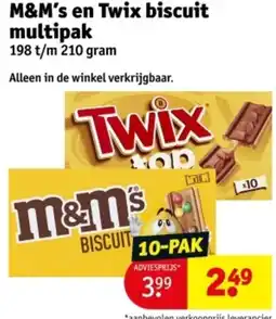 Kruidvat M&M's en Twix biscuit multipak aanbieding