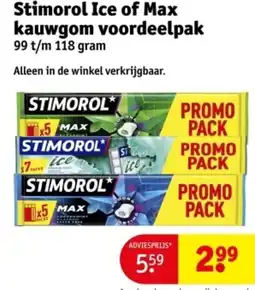 Kruidvat Stimorol Ice of Max kauwgom voordeelpak aanbieding
