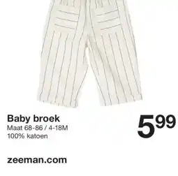 Zeeman Baby broek aanbieding