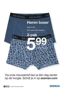 Zeeman Heren boxer aanbieding