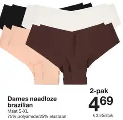 Zeeman Dames naadloze brazilian aanbieding