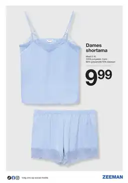 Zeeman Dames shortama aanbieding
