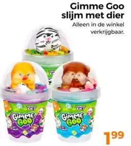 Trekpleister Gimme Goo slijm met dier aanbieding