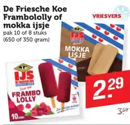 Coop De Friesche Koe Frambololly of mokka ijsje aanbieding