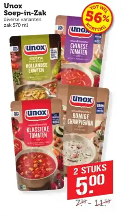 Coop Unox Soep-in-Zak aanbieding