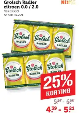 Coop Grolsch Radler citroenn 0.0 / 2.0 aanbieding