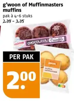 Poiesz G'woon of muffinmasters muffins aanbieding