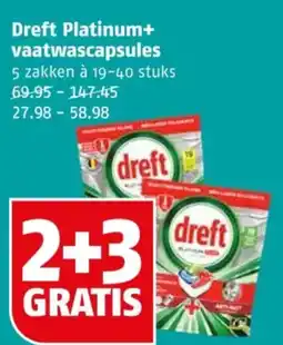 Poiesz Dreft Platinum+ vaatwascapsules aanbieding