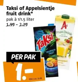 Poiesz Taksi of Appelsientje fruit drink aanbieding