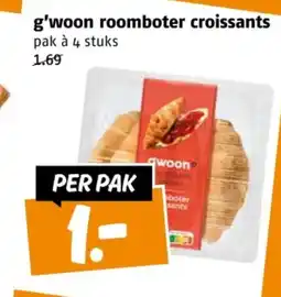 Poiesz G'woon roomboter croissants aanbieding