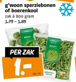 Poiesz G'woon sperziebonen of boerenkool aanbieding