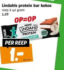 Poiesz Lindahls protein bar kokos aanbieding