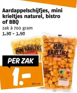 Poiesz Aardappelschijfjes, mini krieltjes naturel, bistro of BBQ aanbieding