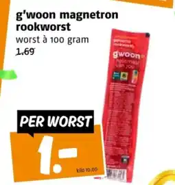 Poiesz G'woon magnetron rookworst aanbieding