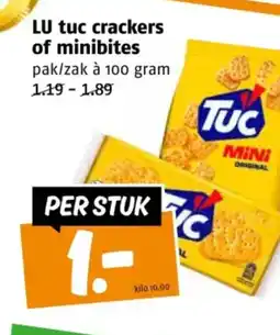 Poiesz LU tuc crackers of minibites aanbieding