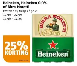 Poiesz Heineken 0,0% of Birra Moretti aanbieding