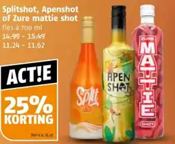 Poiesz Splitshot, Apenshot of Zure mattie shot aanbieding