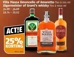 Poiesz Villa Massa limoncello of Amaretto Jägermeister of Grant's whisky aanbieding
