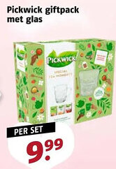 Poiesz Pickwick giftpack met glas aanbieding