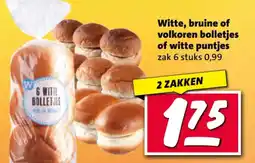 Nettorama Witte, bruine of volkoren bolletjes of witte puntjes aanbieding