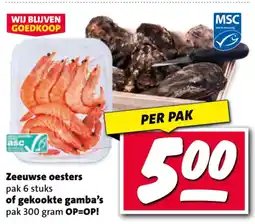 Nettorama Zeeuwse oesters of gekookte gamba's aanbieding