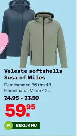 Welkoop Veleste softshells Susa of Miles aanbieding