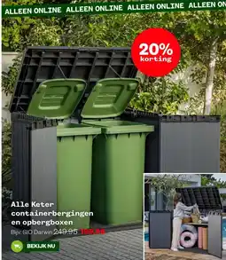 Welkoop Alle Keter containerbergingen en opbergboxen aanbieding