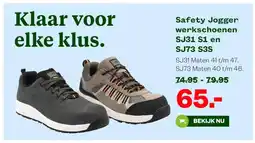 Welkoop Safety Jogger werkschoenen SJ31 S1 en SJ73 S3S aanbieding