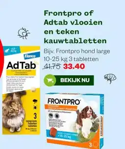 Welkoop Frontpro of Adtab vlooien en teken kauwtabletten aanbieding