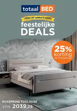 TotaalBED BOXSPRING TOULOUSE aanbieding