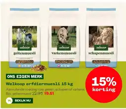 Welkoop Welkoop erfdiermuesli 15 kg aanbieding
