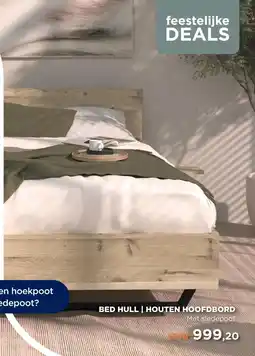 TotaalBED Bed Hull | houten hoofdbord | 140 x 200 cm | Slede poten aanbieding