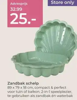 Prenatal Zandbak schelp aanbieding