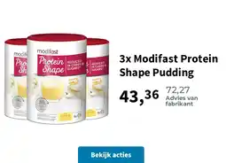 Plein.nl 3x Modifast Protein Shape Pudding aanbieding