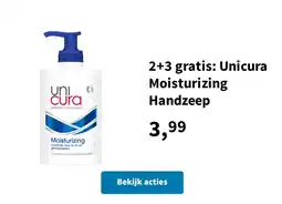 Plein.nl 2+3 gratis: Unicura Moisturizing Handzeep aanbieding