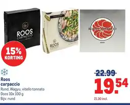Makro Roos carpaccio aanbieding