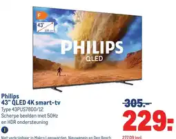 Makro Philips 43 QLED 4K smart-tv aanbieding