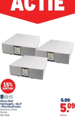 Makro Metro Chef kipvleugels, -dij of -filet blockfrozen aanbieding