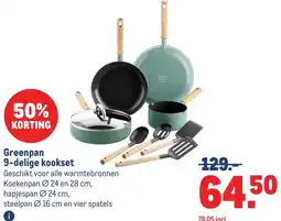 Makro Greenpan 9-delige kookset aanbieding
