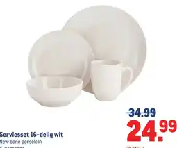 Makro Serviesset 16-delig wit aanbieding